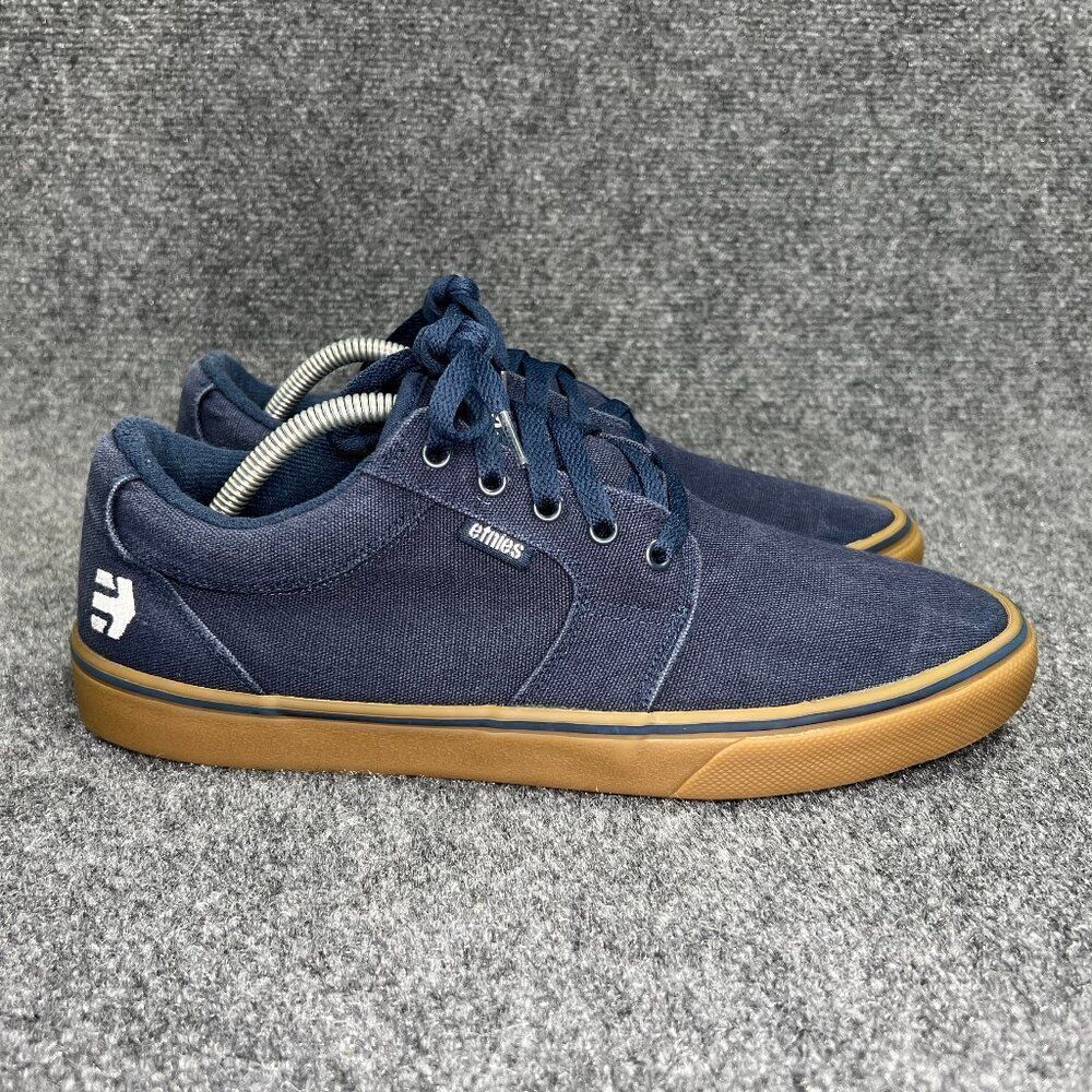 Etnies Skater Shoes Men's Size 10.5 Blue Canvas Gum Sole Lace Up Casual Sneakers